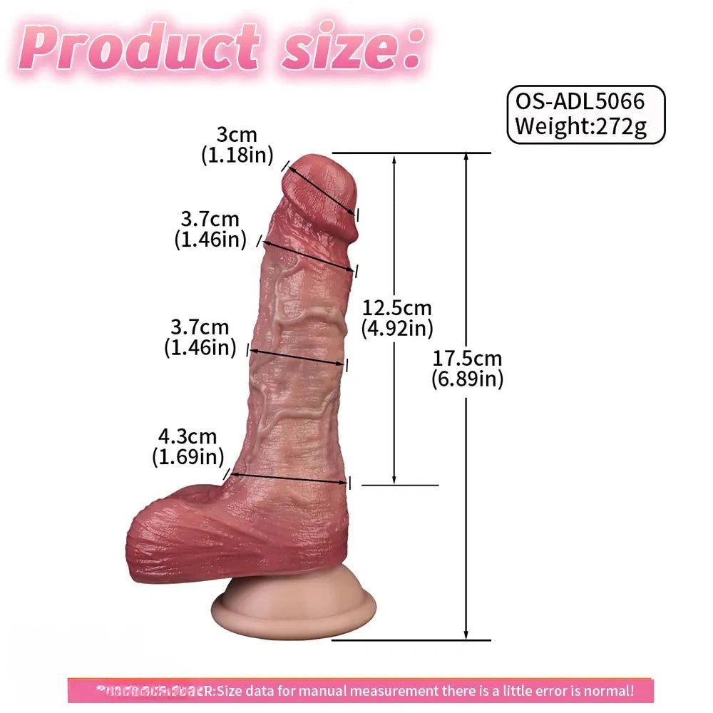 Flesh-toned realistic silicone suction cup dildo, photo 10