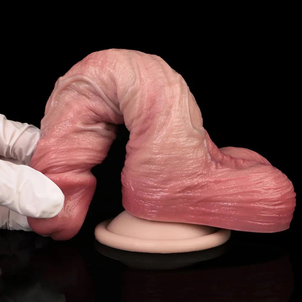 Flesh-toned realistic silicone suction cup dildo, photo 11