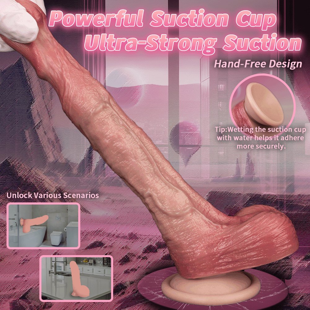 Flesh-toned realistic silicone suction cup dildo, photo 8