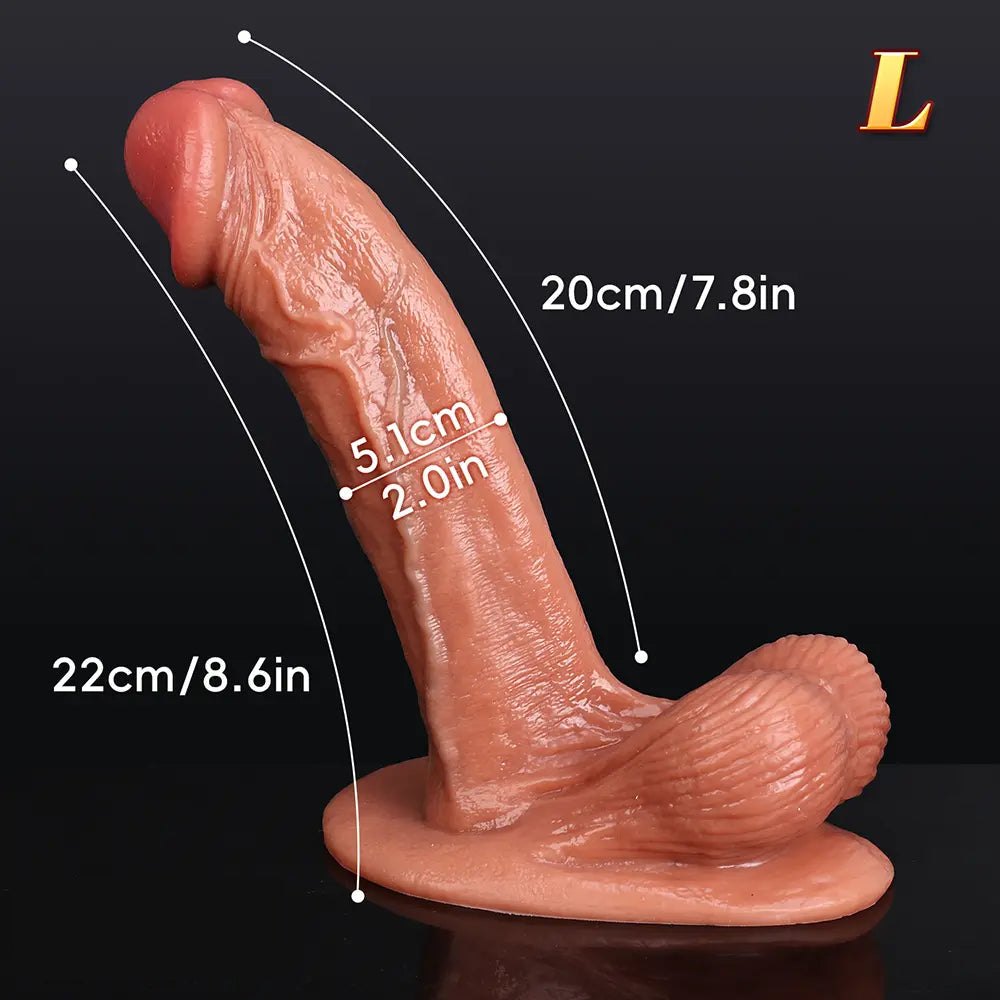 Flesh realistic silicone dildo with suction cup base