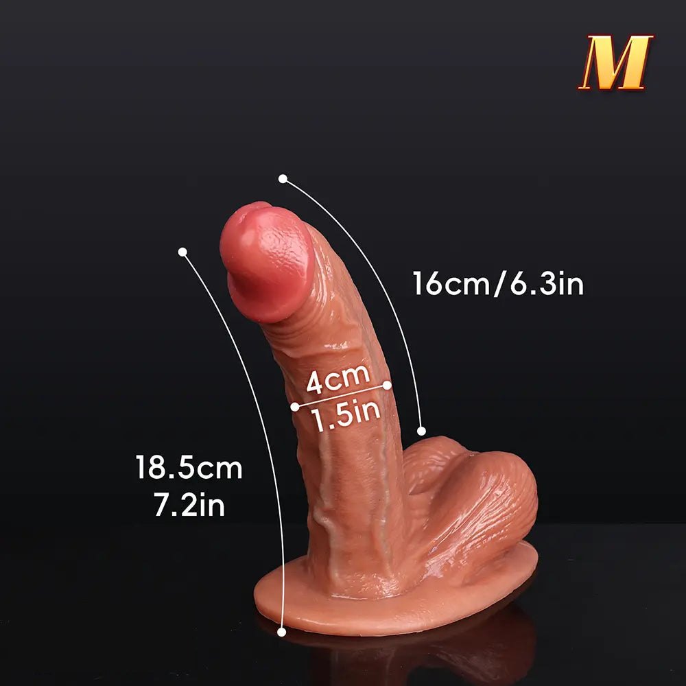 Flesh realistic silicone dildo with suction cup base