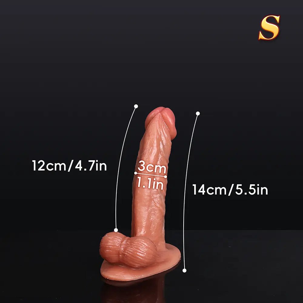 Flesh realistic silicone dildo with suction cup base