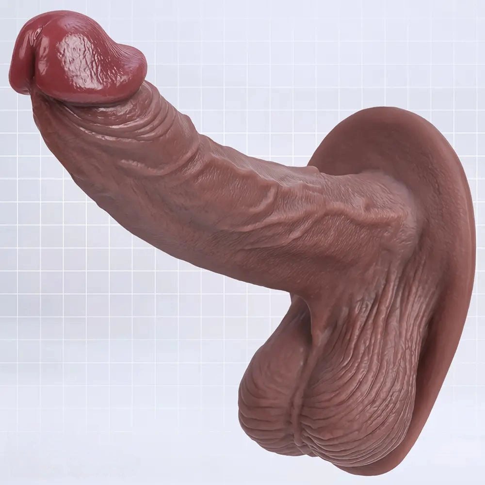 Realistic silicone dildo with suction cup base, photo 14