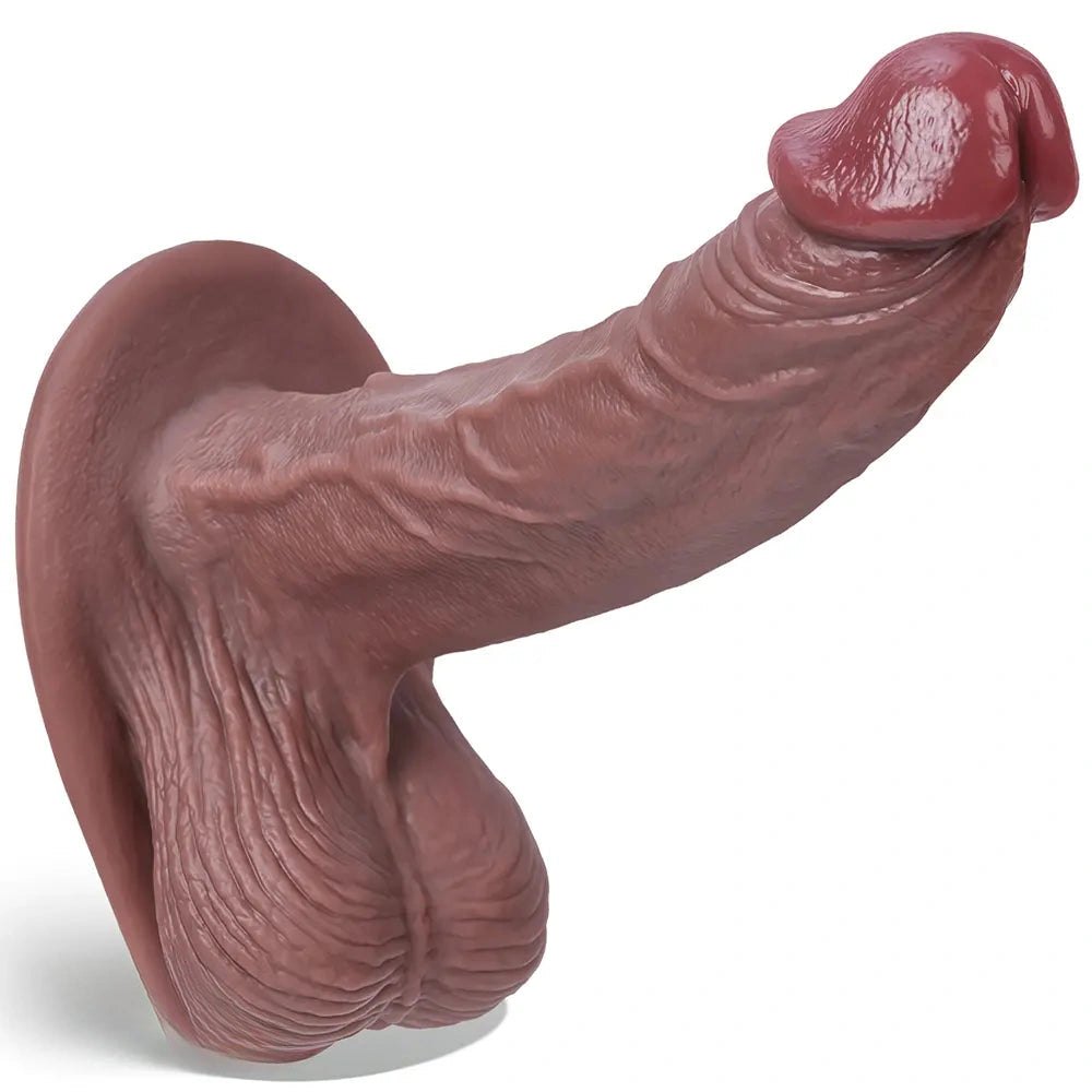 Realistic silicone dildo with suction cup base, photo 3