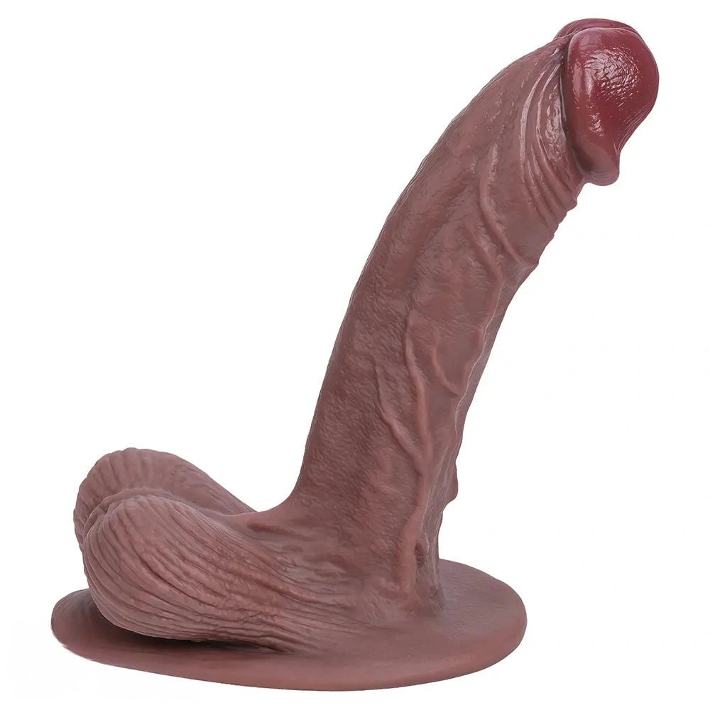 Realistic silicone dildo with suction cup base, photo 5
