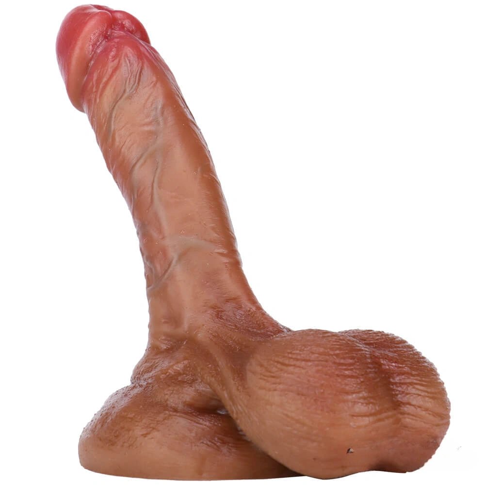 Flesh silicone realistic dildo with suction cup base, photo 2