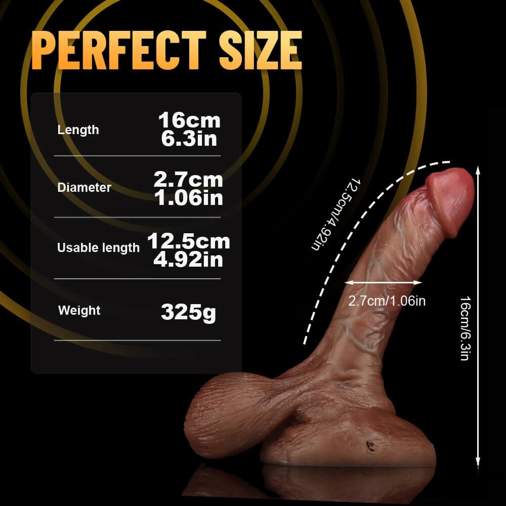 Flesh silicone realistic dildo with suction cup base, photo 9
