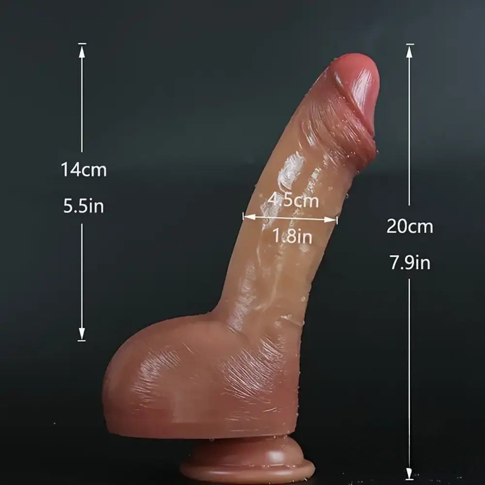 Flesh-toned realistic silicone dildo with suction cup base, photo 10