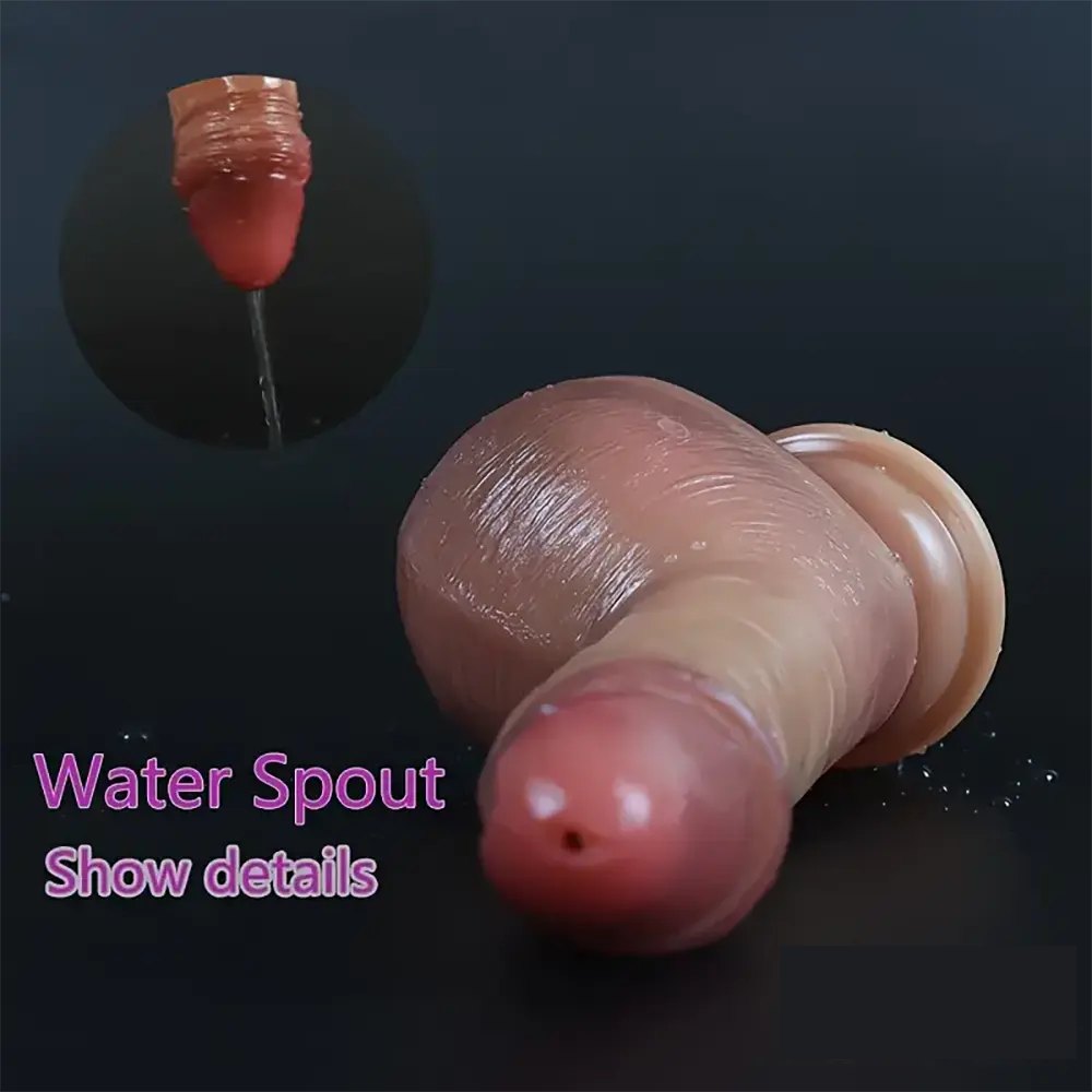 Flesh-toned realistic silicone dildo with suction cup base, photo 7