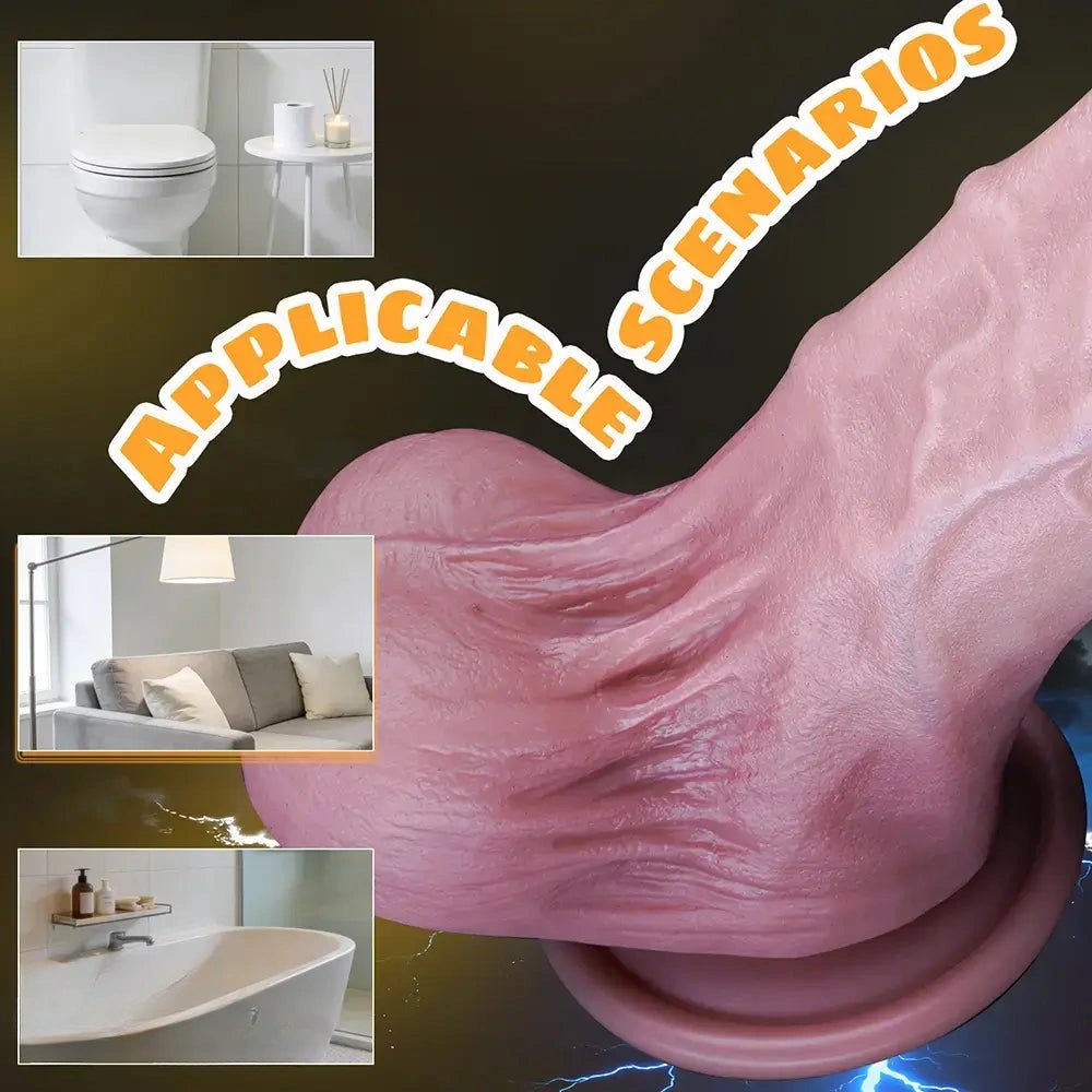 Realistic veiny silicone suction cup dildo, photo 12