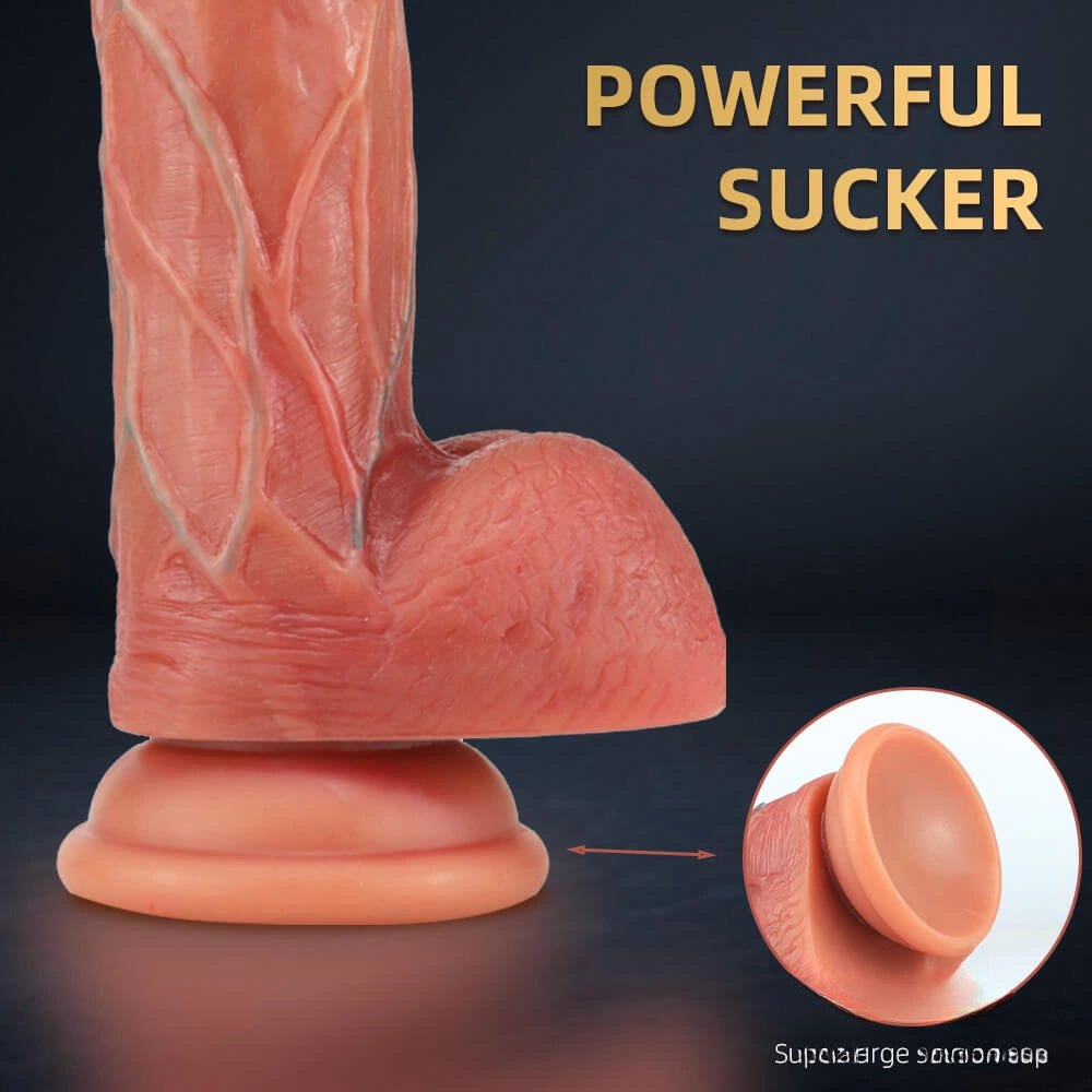 Flesh slim realistic suction cup dildo, photo 8