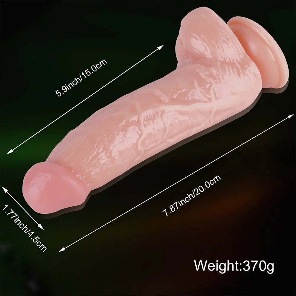 Flesh realistic textured PVC suction cup dildo