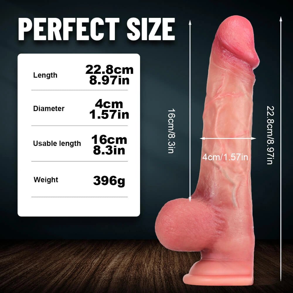 Flesh tone realistic silicone suction cup dildo, photo 7