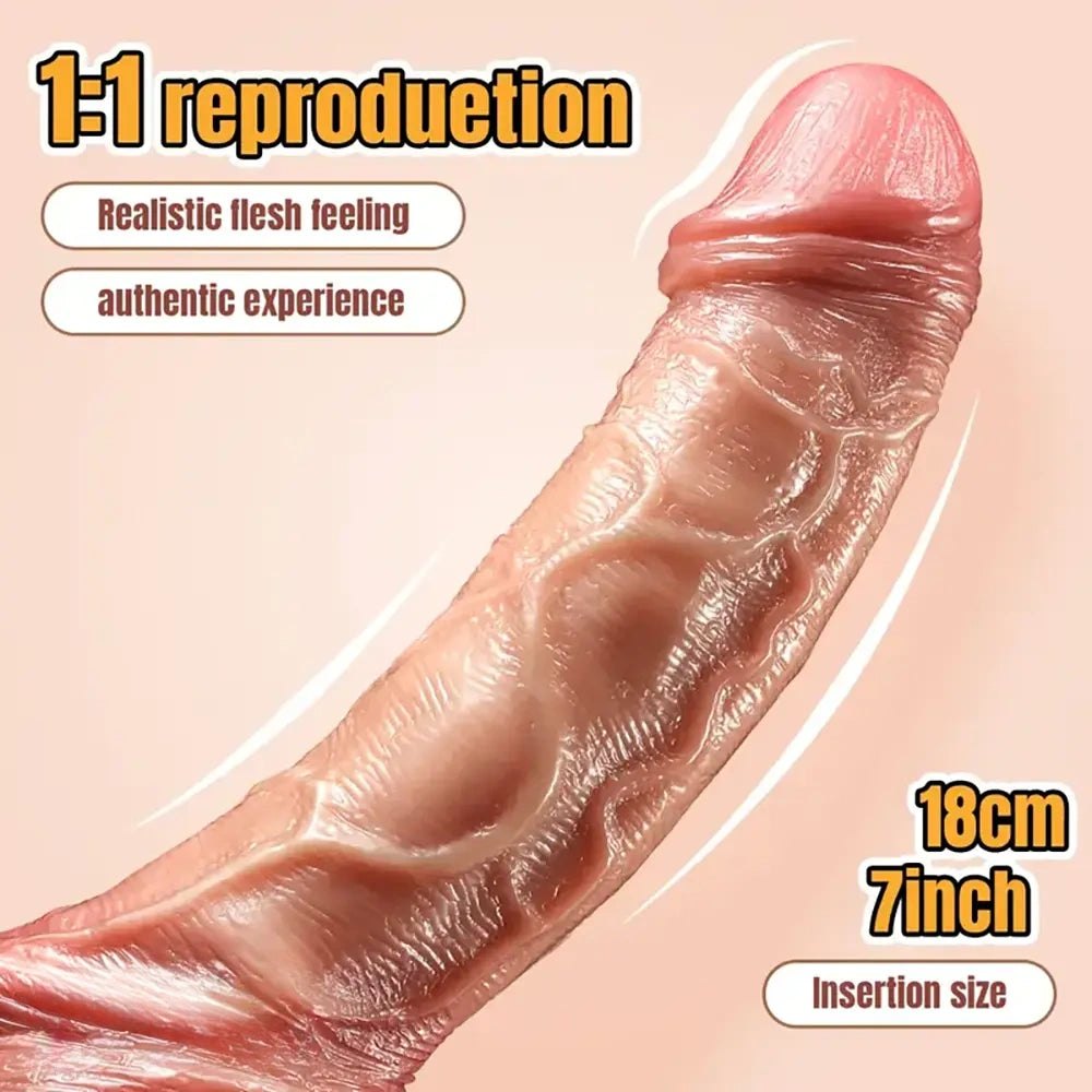 Flesh-tone realistic silicone suction cup dildo, photo 2
