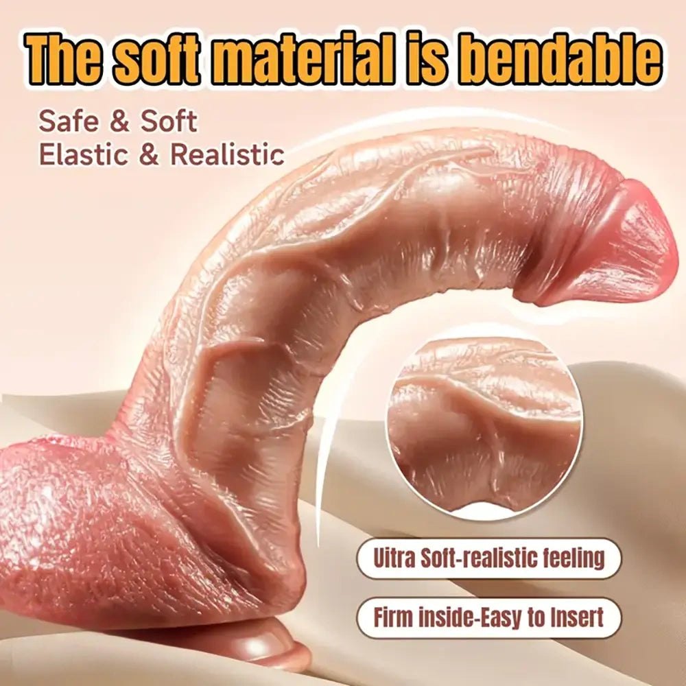 Flesh-tone realistic silicone suction cup dildo, photo 3