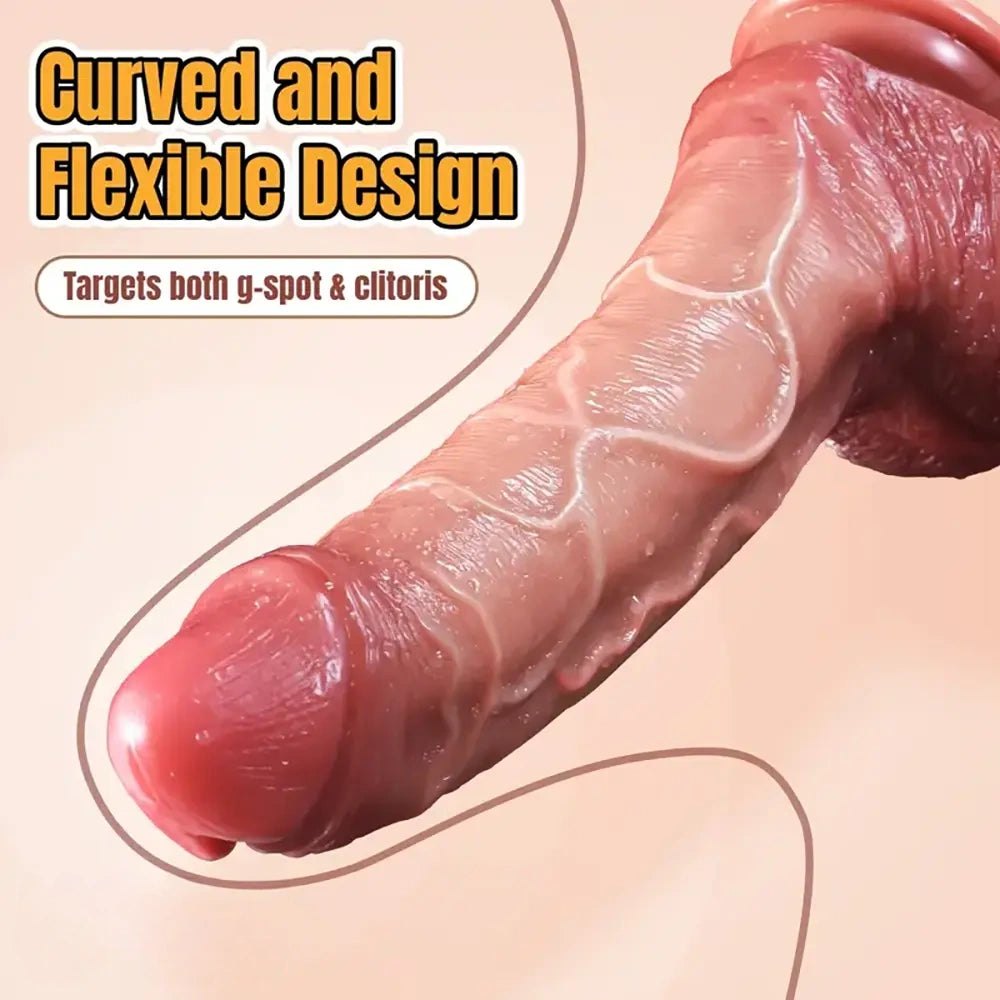 Flesh-tone realistic silicone suction cup dildo, photo 4