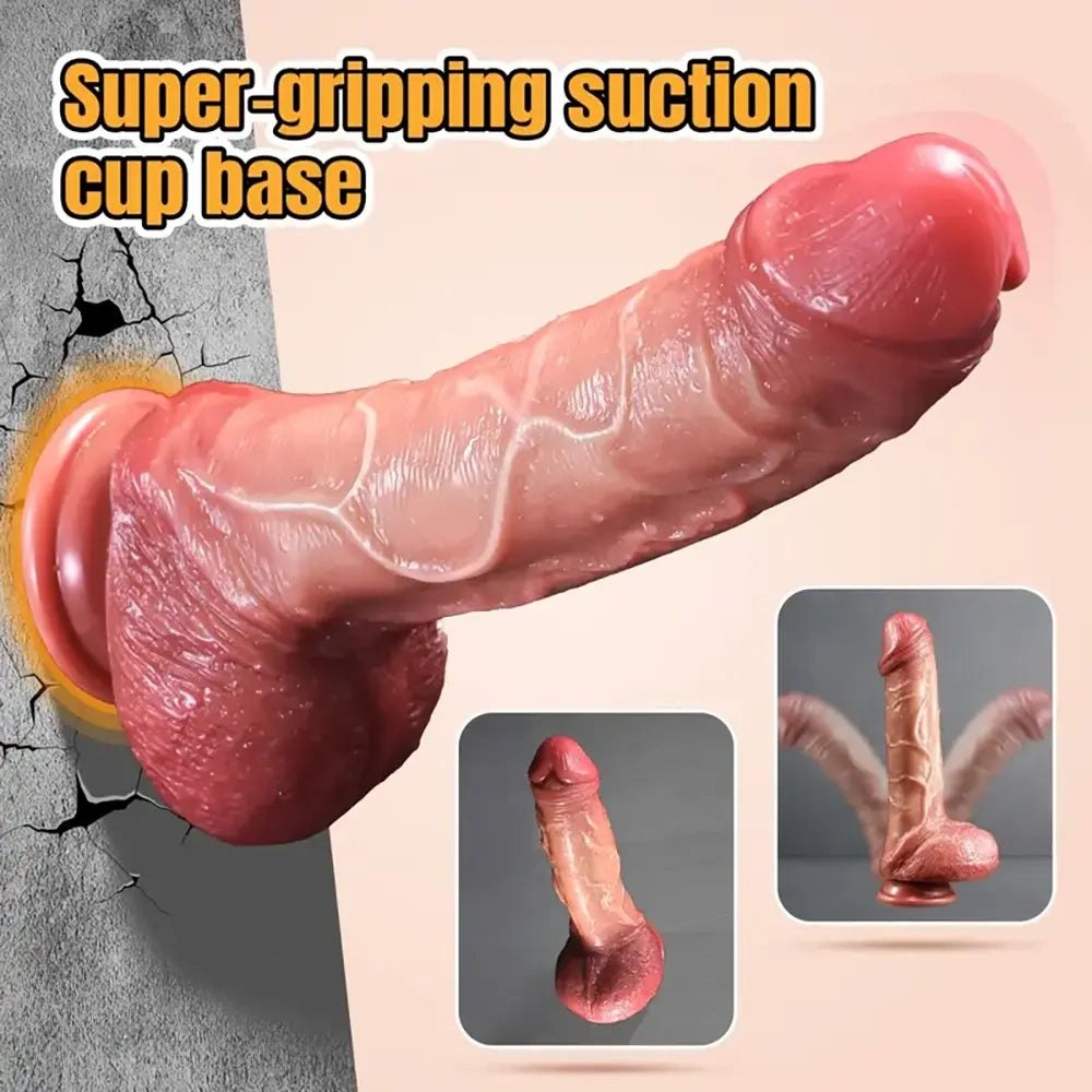 Flesh-tone realistic silicone suction cup dildo, photo 5