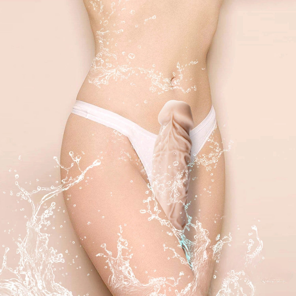 Realistic suction cup silicone dildo with veined texture, photo 4