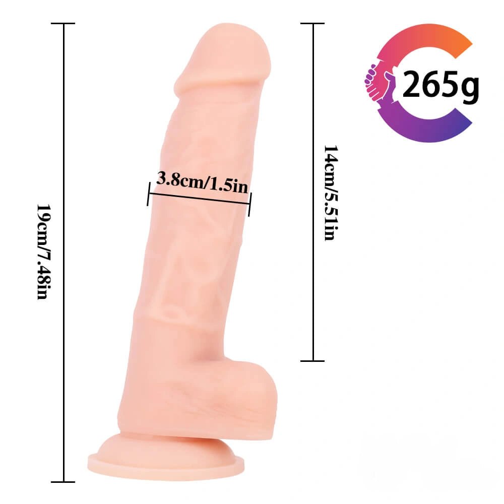 Flesh color realistic silicone suction cup dildo, photo 10