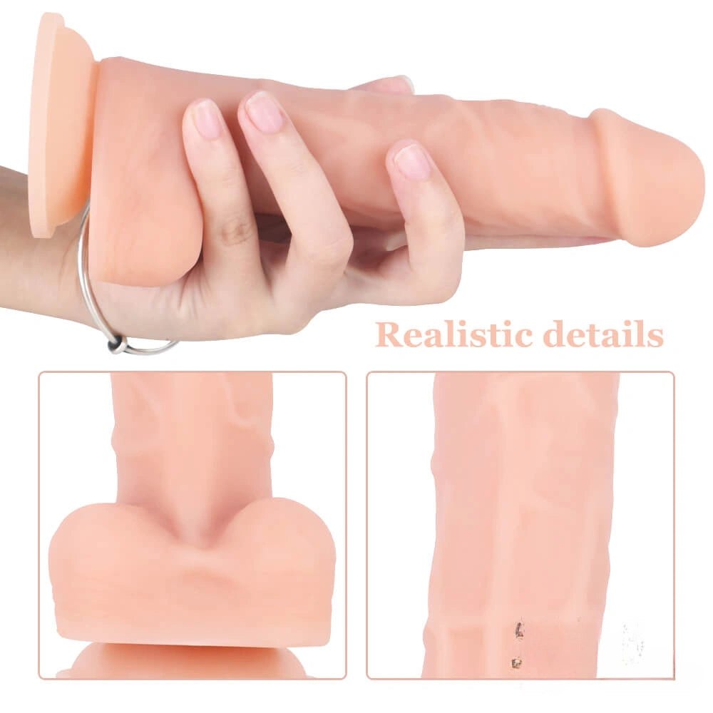 Flesh color realistic silicone suction cup dildo, photo 9