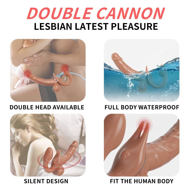 Brown realistic silicone rabbit vibrator, photo 7