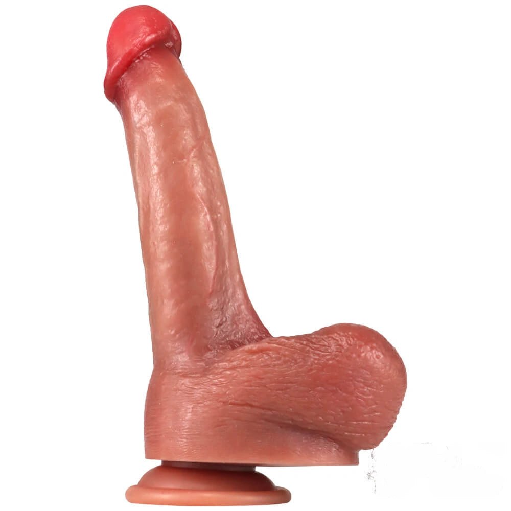 Flesh-tone silicone suction cup dildo, photo 1