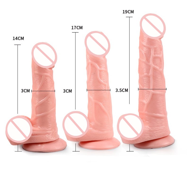 Flesh-tone realistic silicone suction cup dildo, photo 5