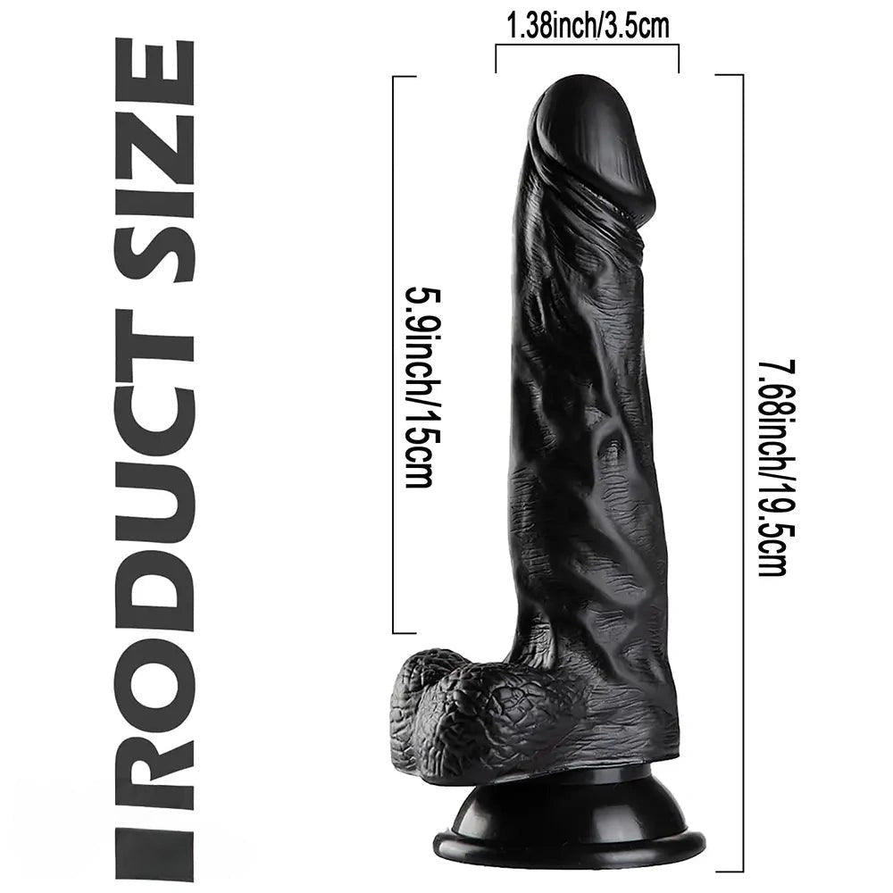 Black realistic suction dildo