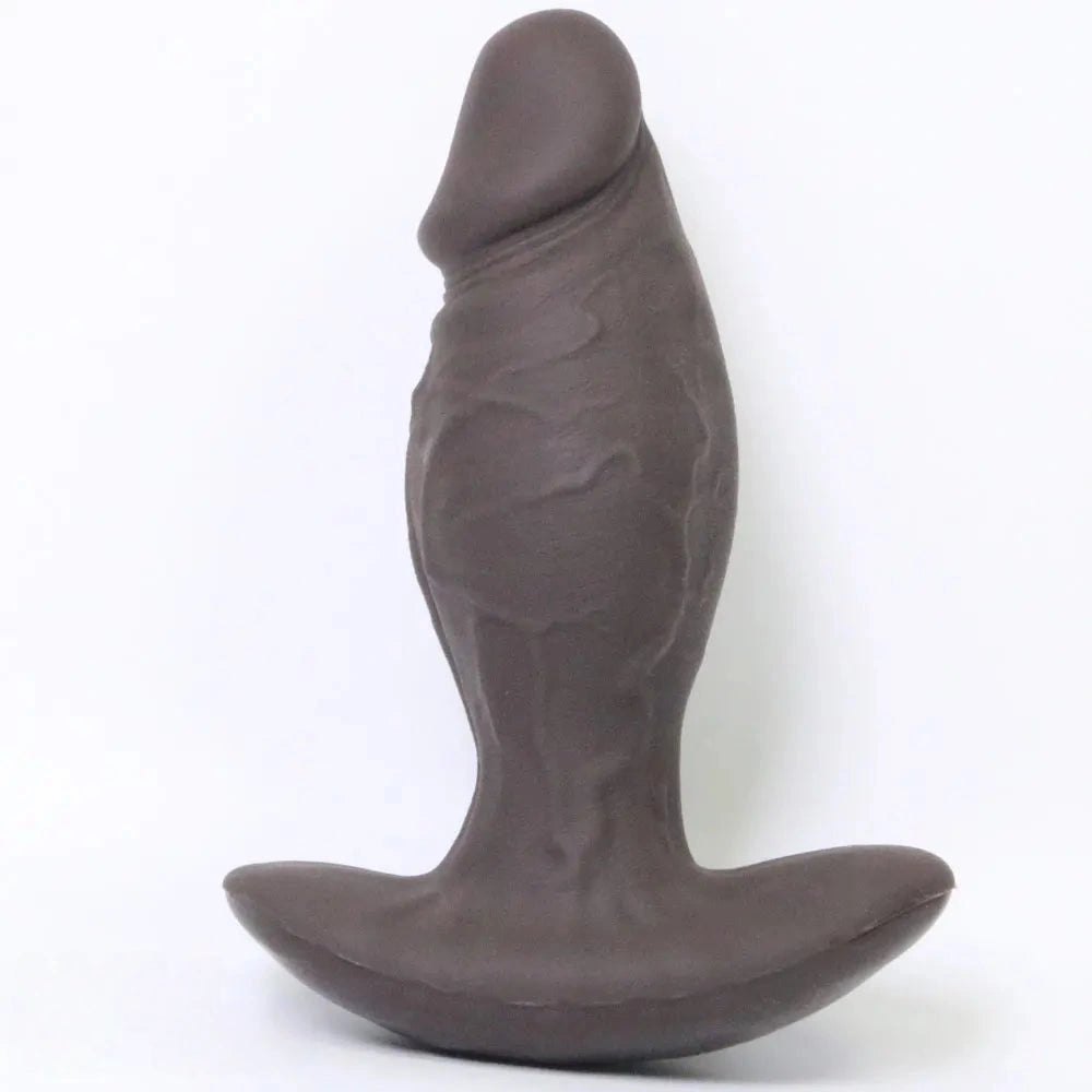 Coffee color realistic texture silicone anal plug, photo 2