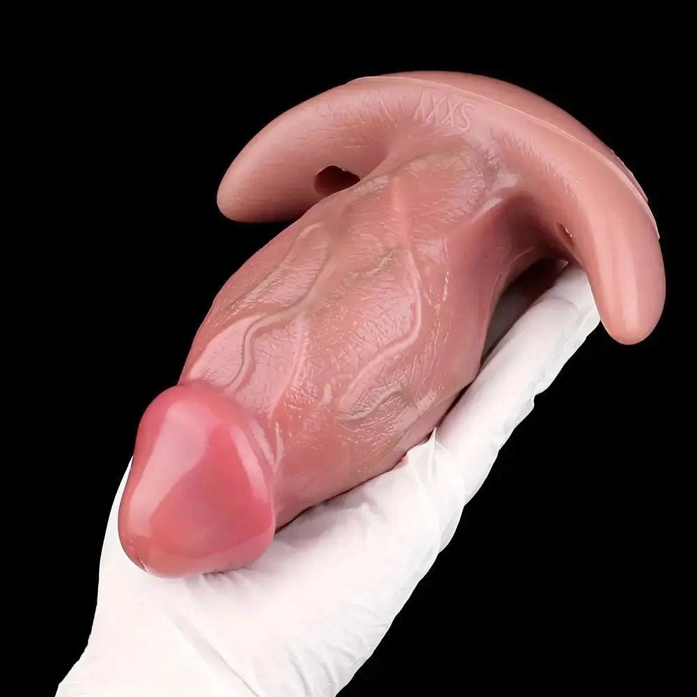 Flesh textured strap on harness dildo, photo 10