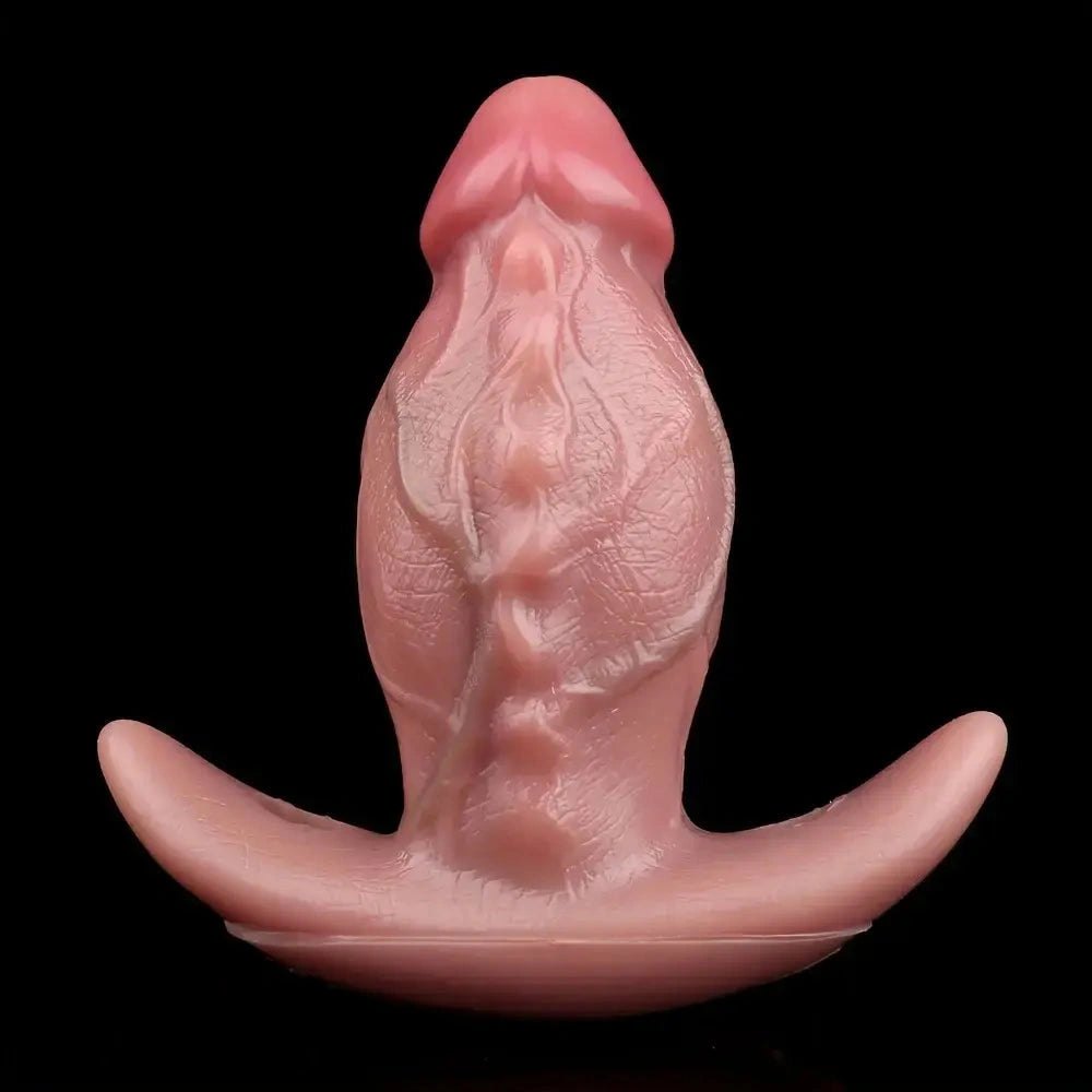 Flesh textured strap on harness dildo, photo 3