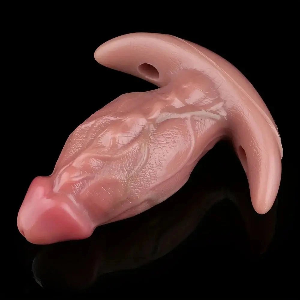 Flesh textured strap on harness dildo, photo 4