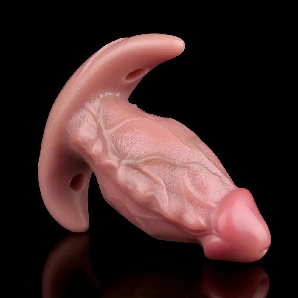 Flesh textured strap on harness dildo, photo 6