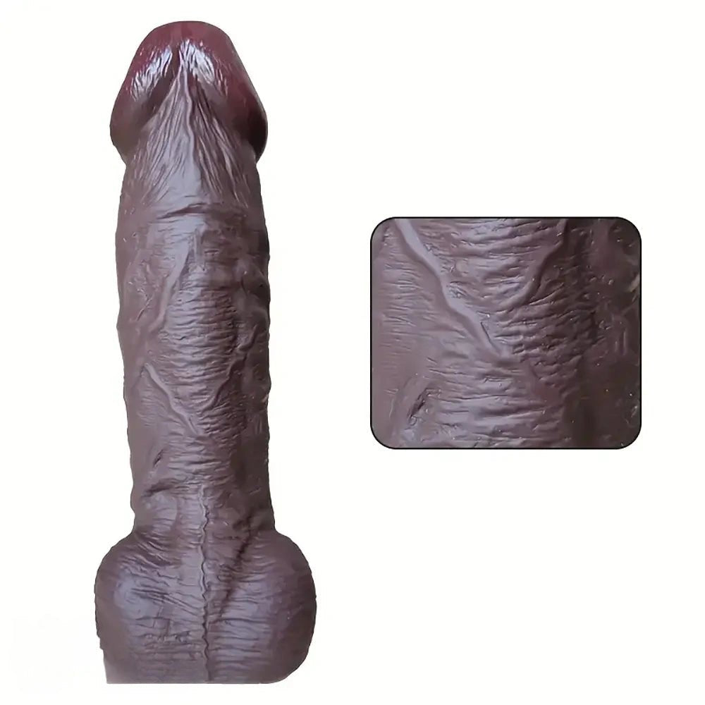 Coffee brown realistic silicone dildo, photo 1