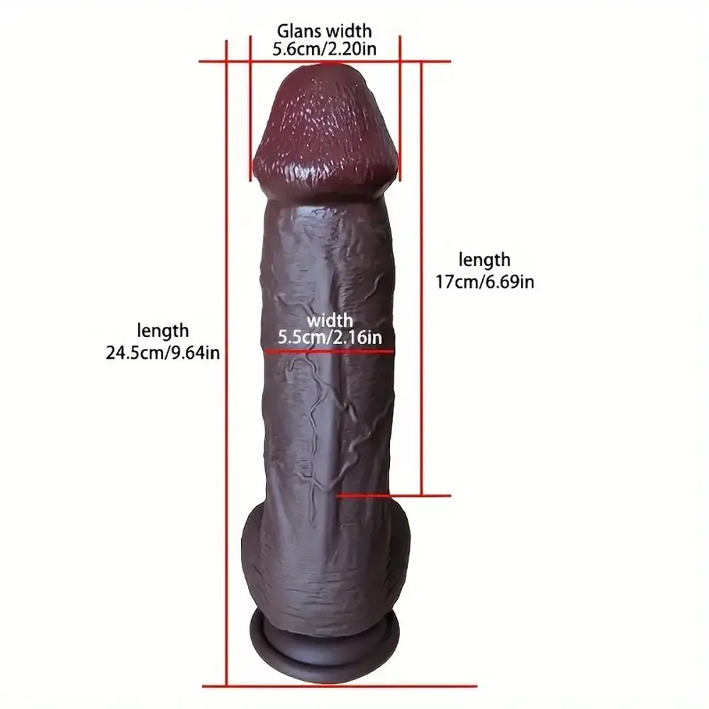 Coffee brown realistic silicone dildo, photo 3