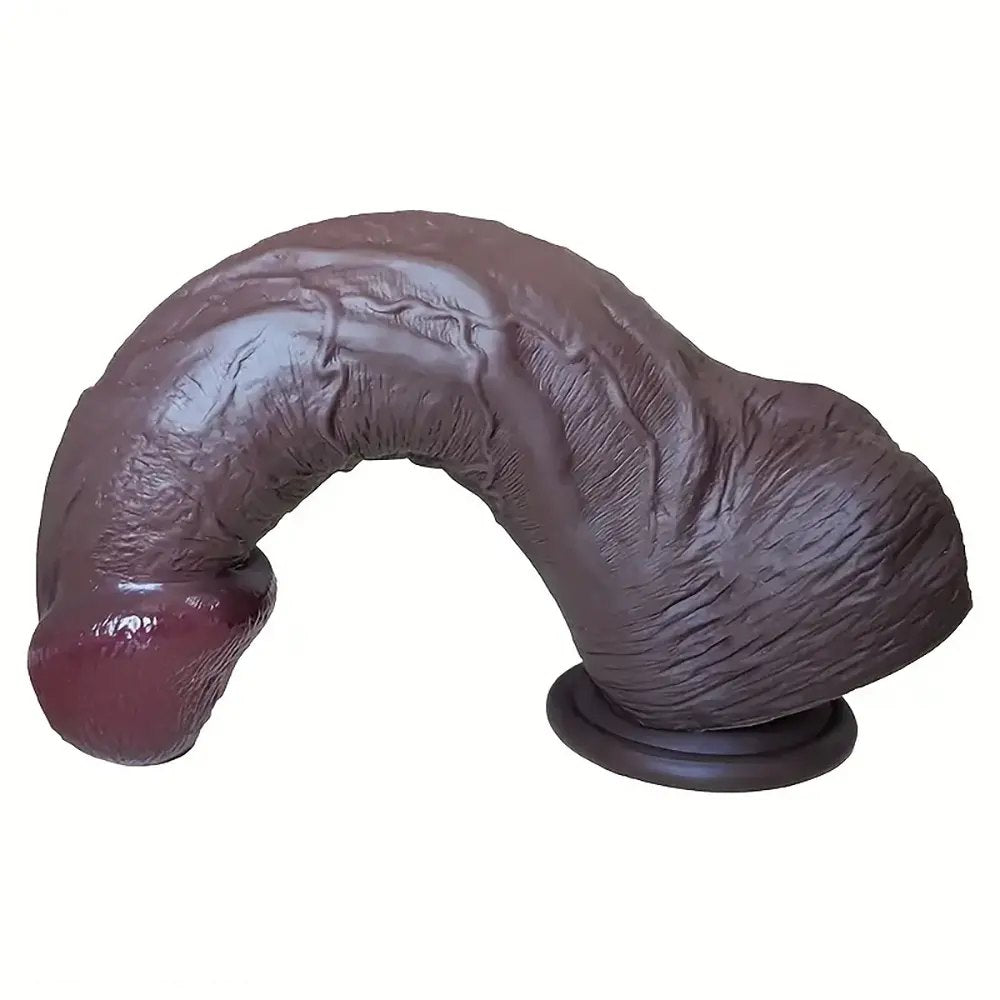 Coffee brown realistic silicone dildo, photo 4