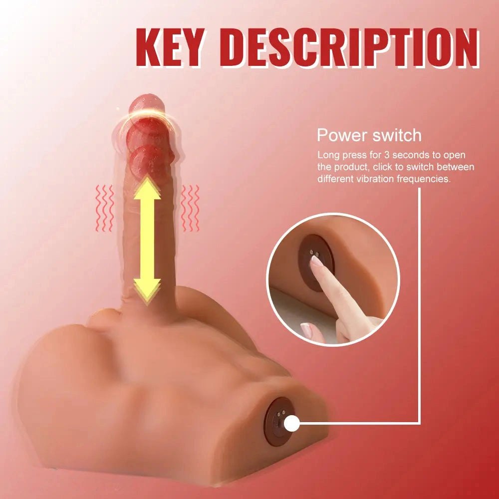 Flesh tone realistic thrusting torso dildo, photo 4