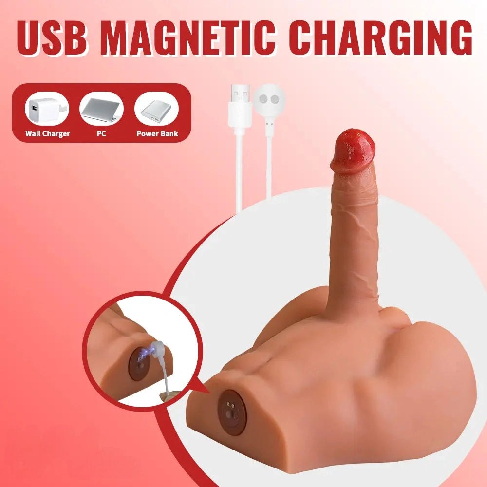 Flesh tone realistic thrusting torso dildo, photo 5