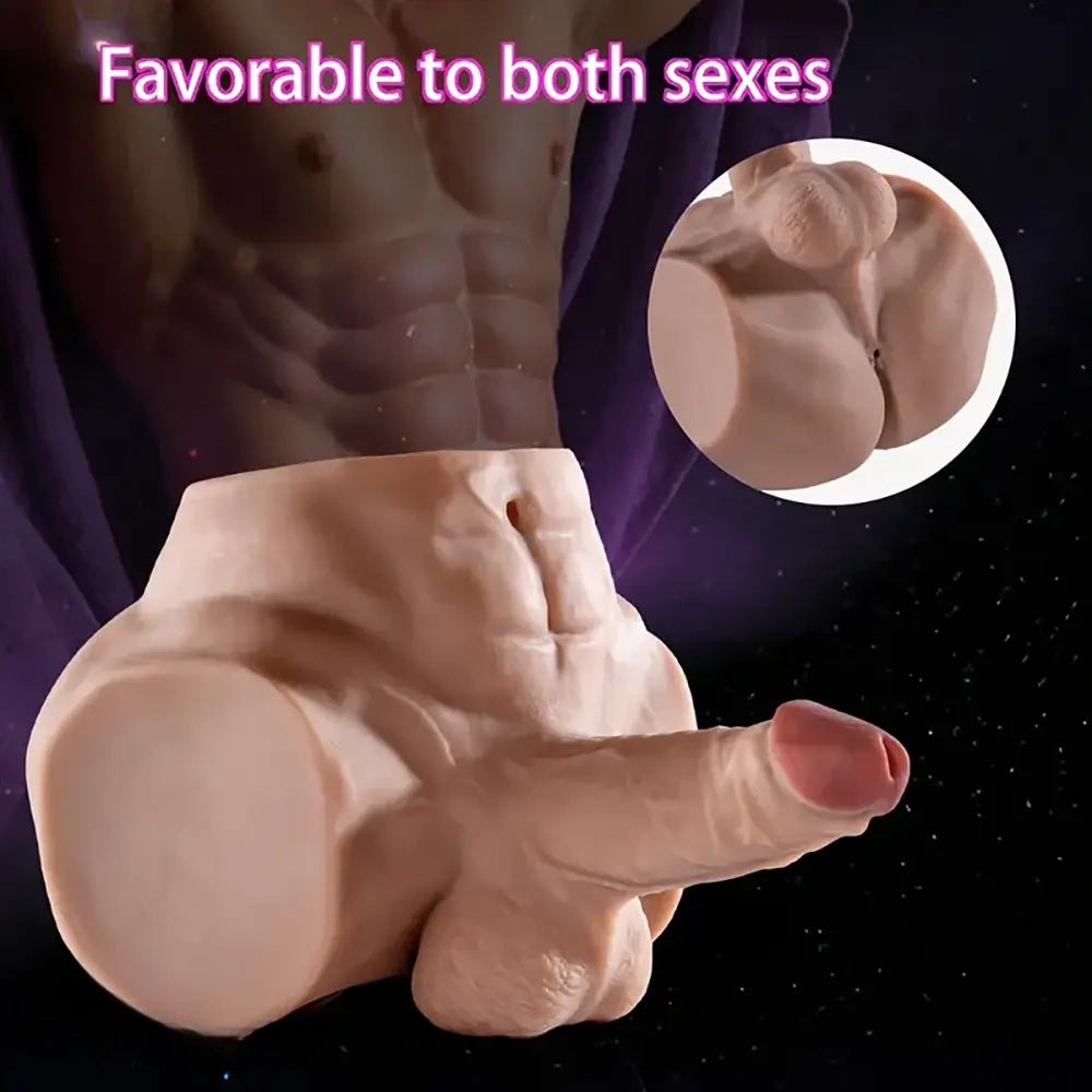 Flesh silicone torso masturbator with dildo, photo 1