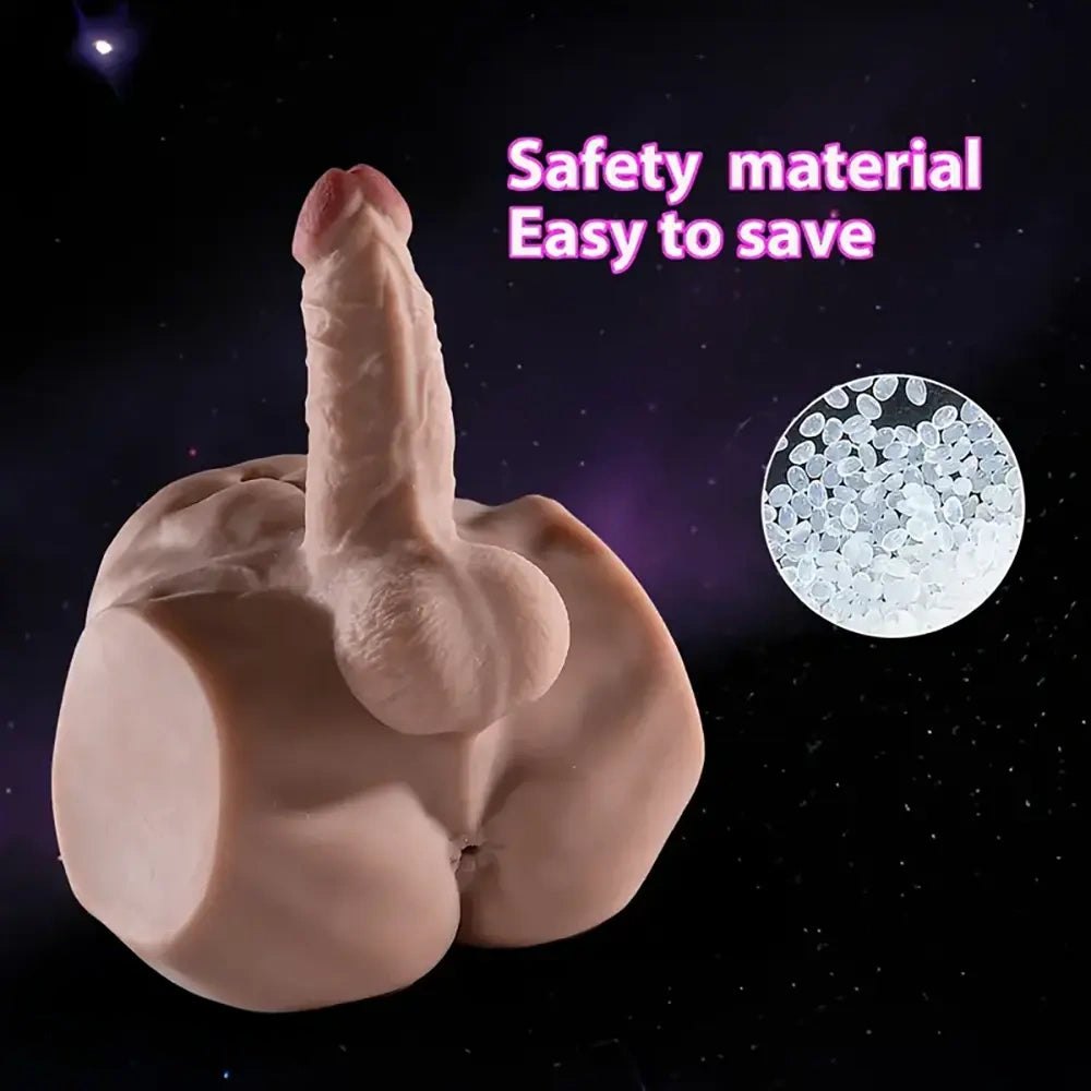 Flesh silicone torso masturbator with dildo, photo 2