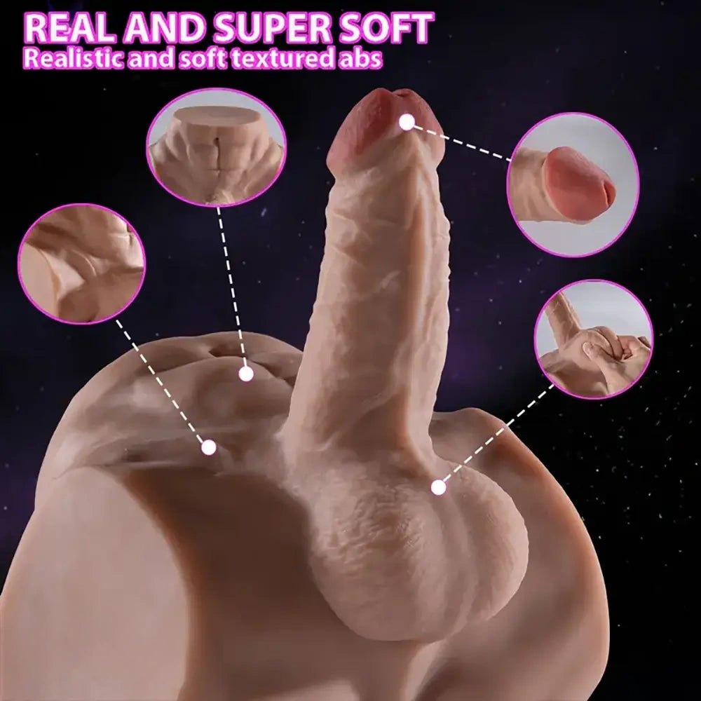 Flesh silicone torso masturbator with dildo, photo 4