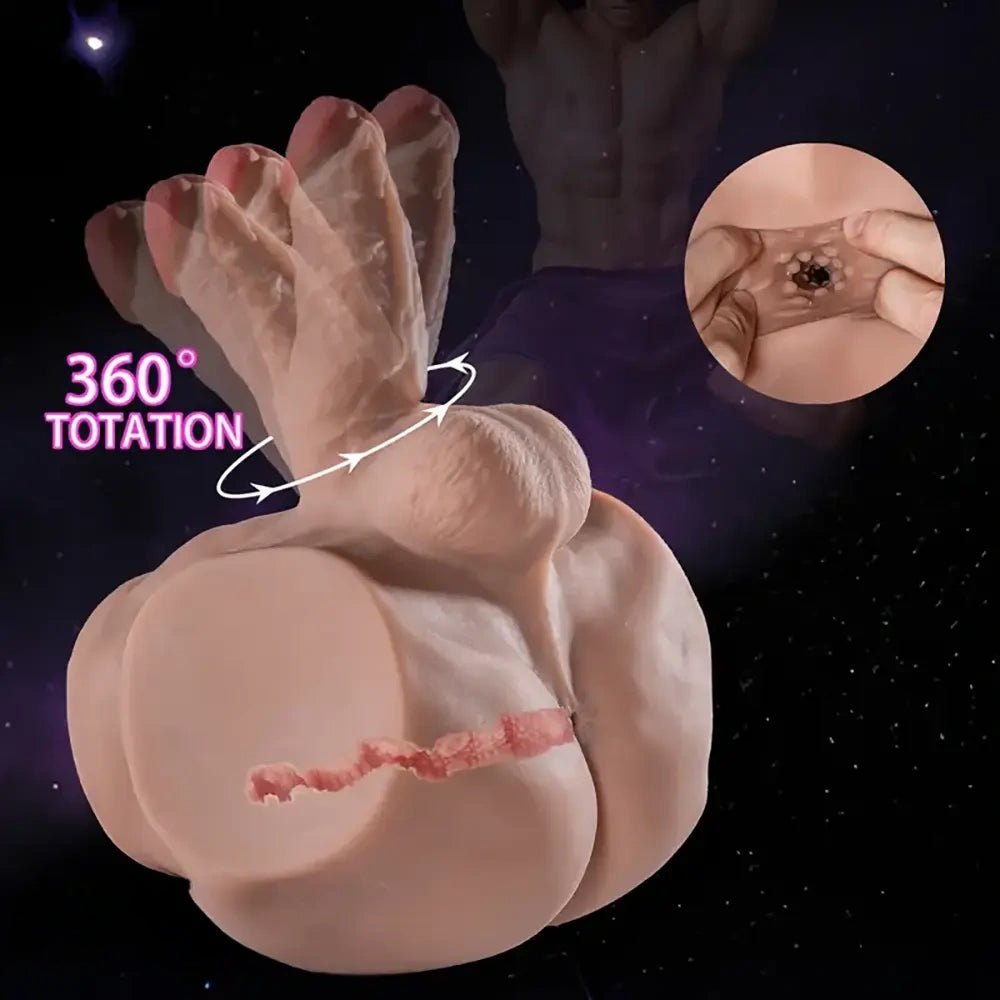 Flesh silicone torso masturbator with dildo, photo 5