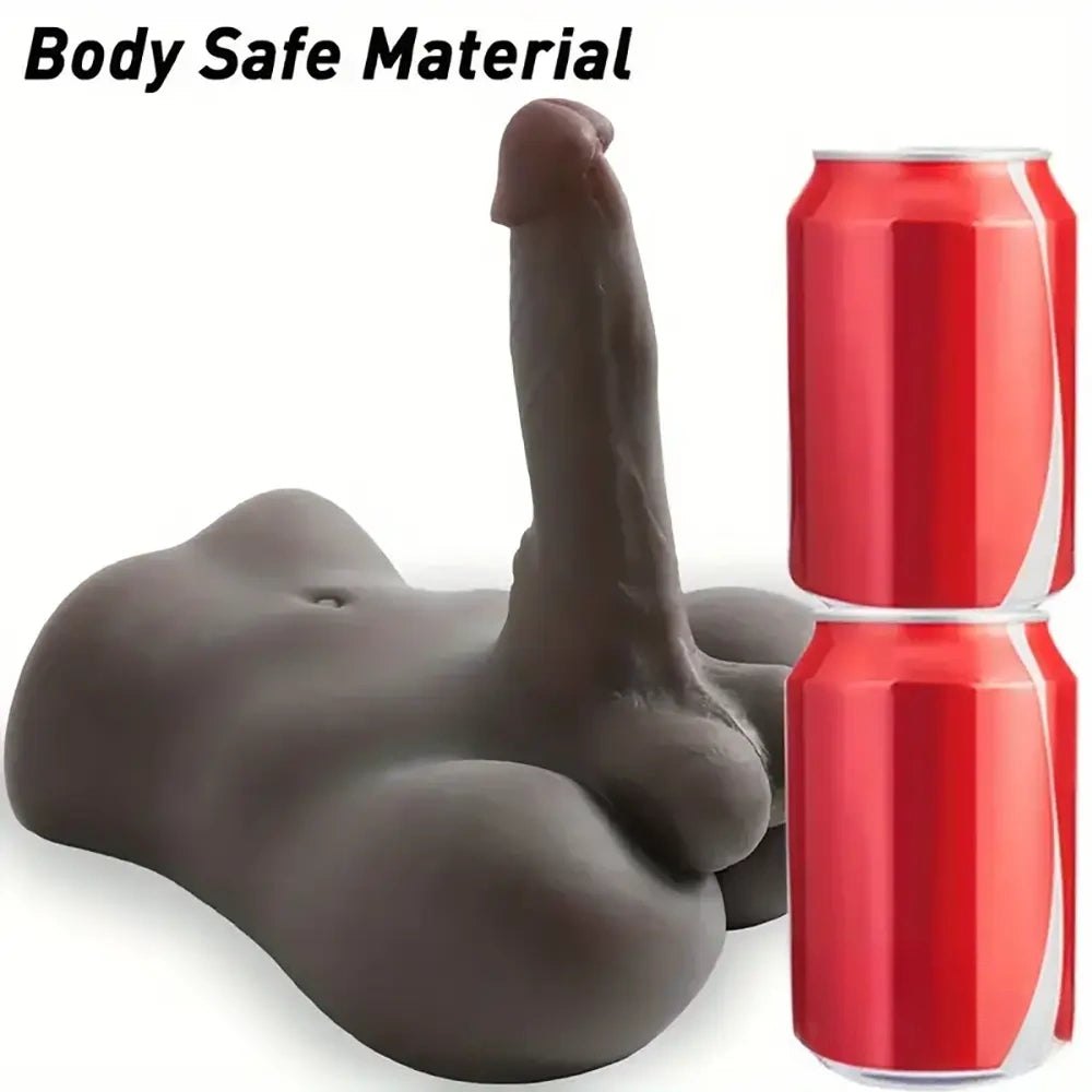 Ebony silicone torso with dildo, photo 6