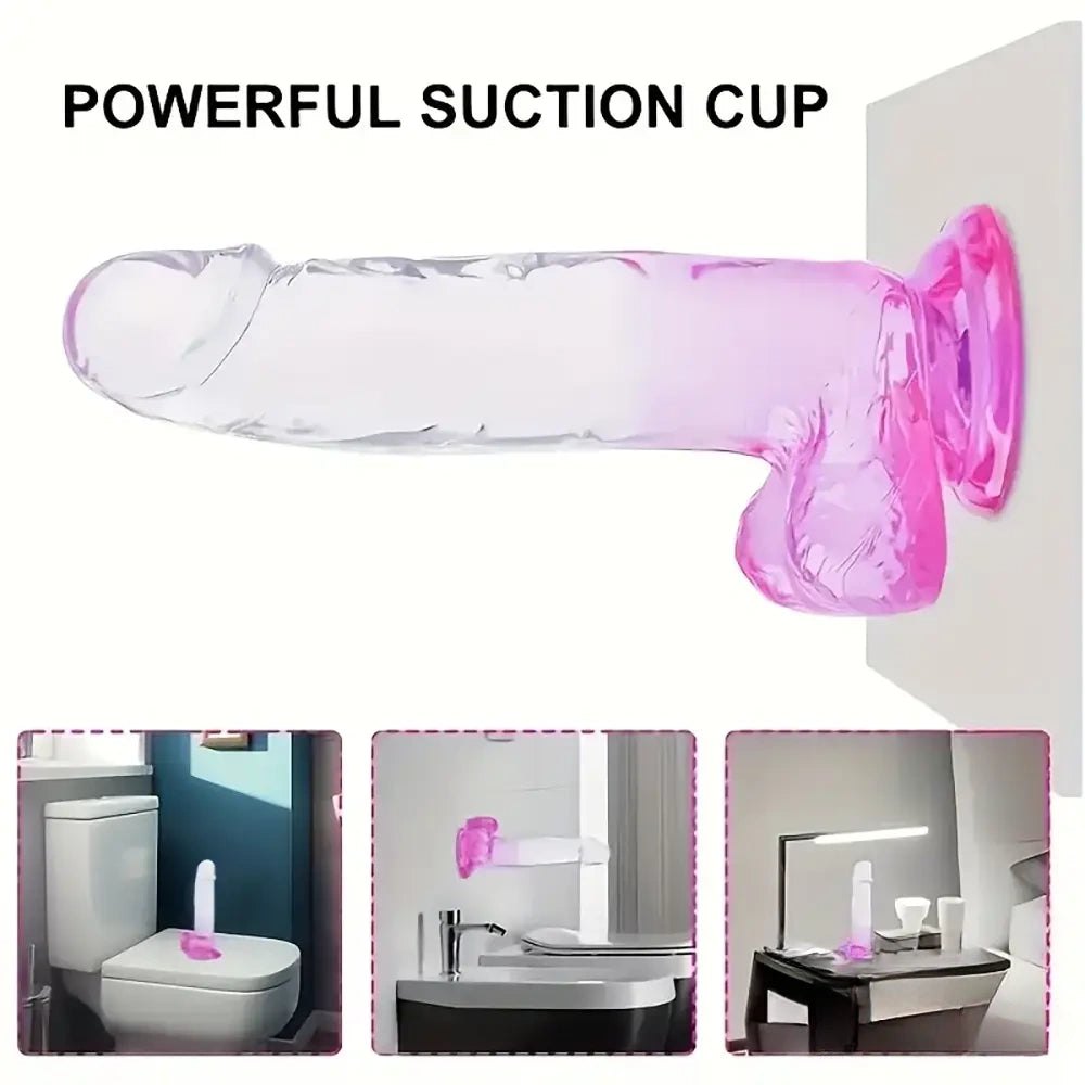 Translucent realistic tpe dildo, photo 4
