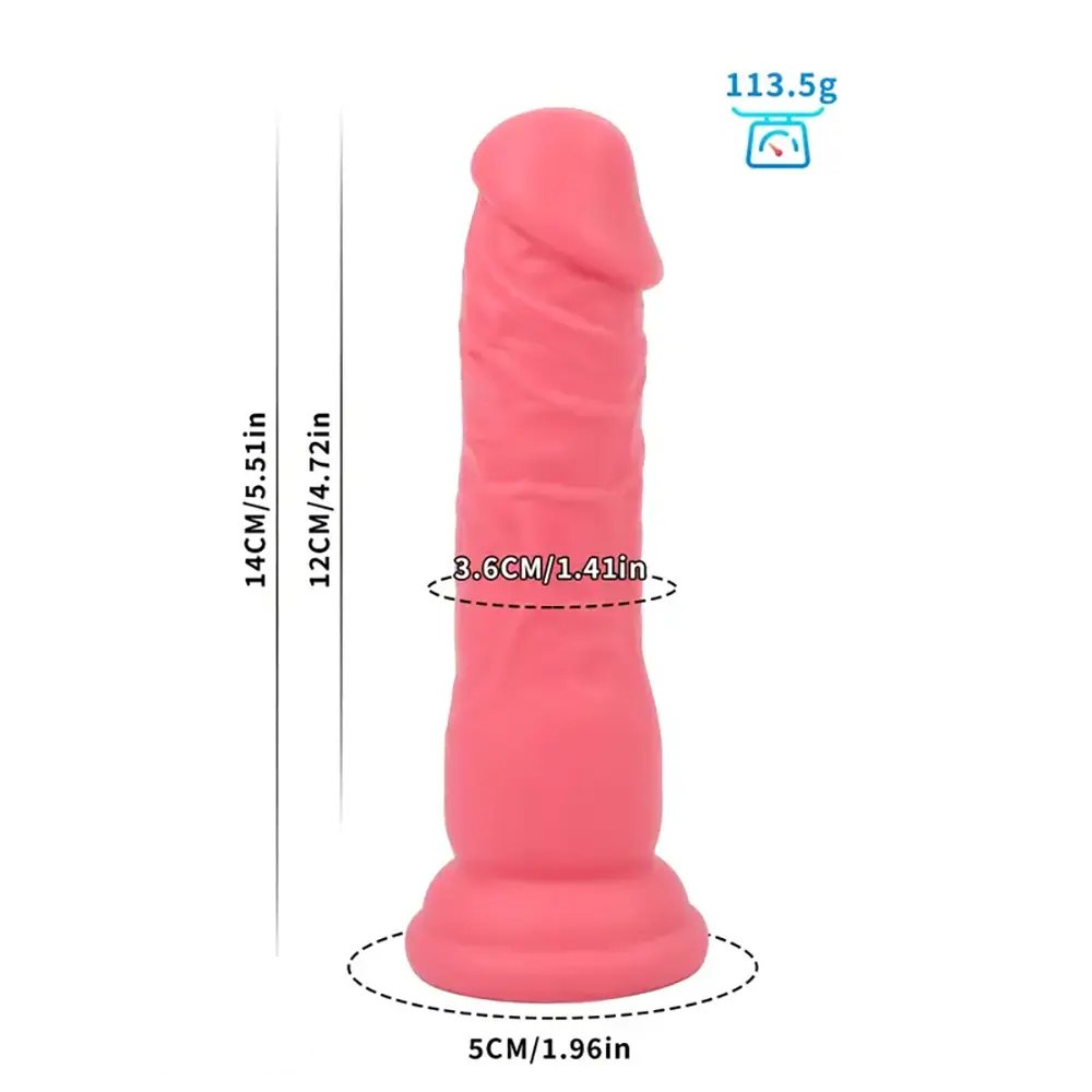 Pink silicone small dildo with suction cup base, photo 2