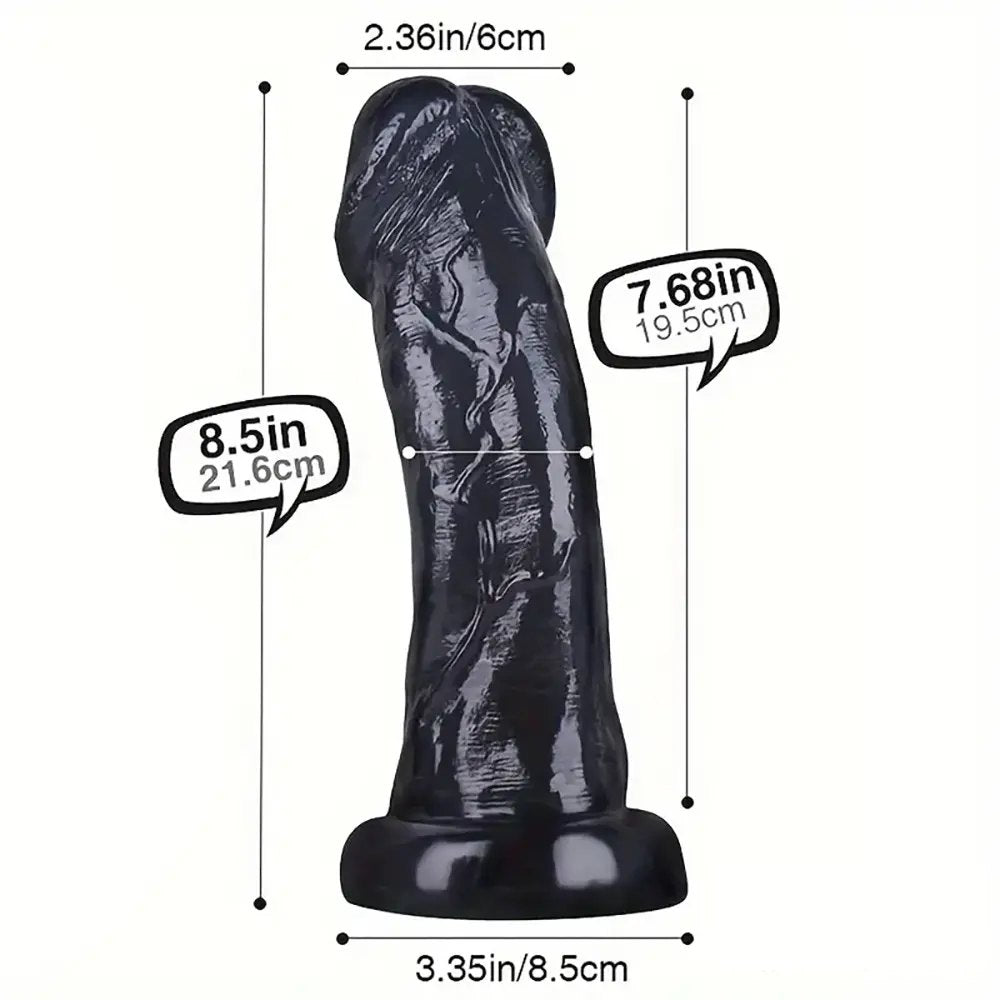 Black veined PVC realistic dildo, photo 5