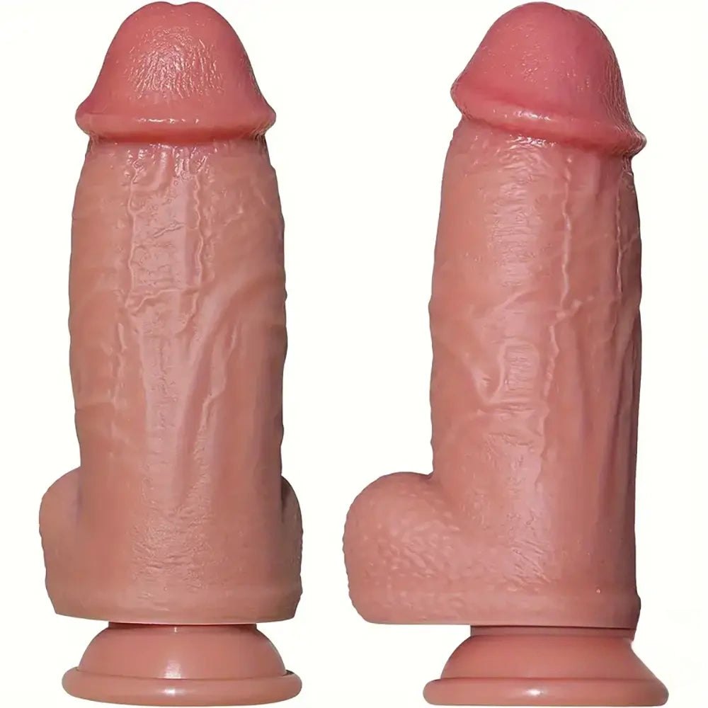 Realistic veined dildo with suction cup base, photo 1