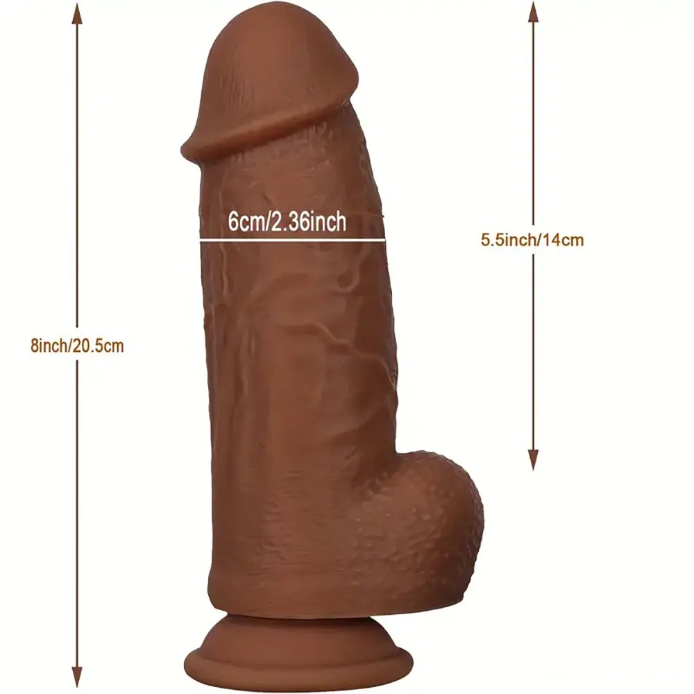 Realistic veined dildo with suction cup base, photo 10