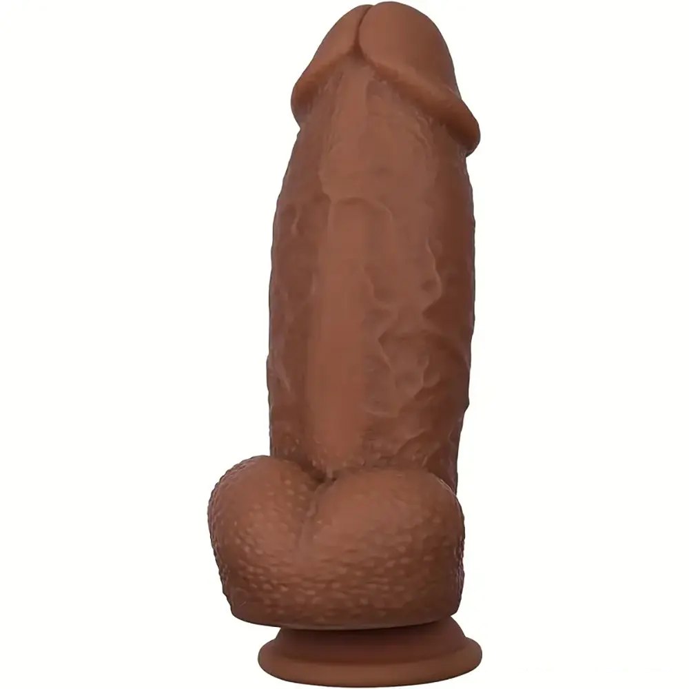 Realistic veined dildo with suction cup base, photo 3