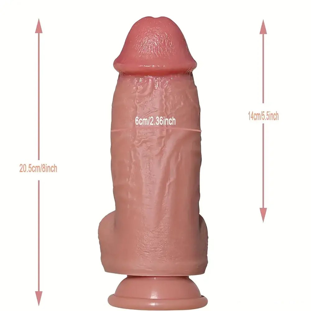 Realistic veined dildo with suction cup base, photo 9